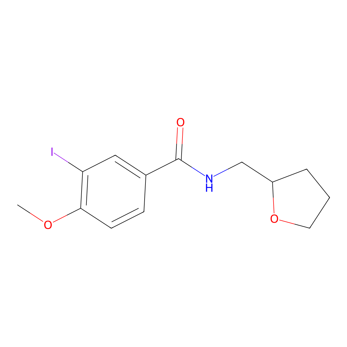 3-Iodo-4-methoxy-N-(tetrahydro-furan-2-ylmethyl)-benzamide molecular structure, CAS 315671-54-6