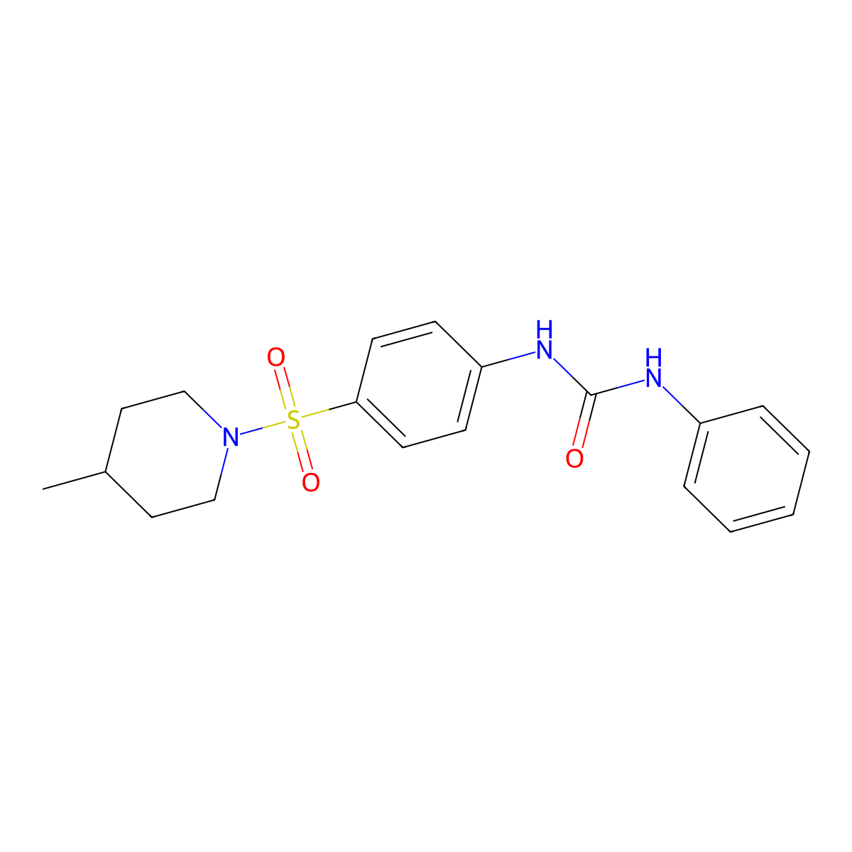 N-{4-[(4-methyl-1-piperidinyl)sulfonyl]phenyl}-N'-phenylurea molecular structure, CAS 315671-59-1