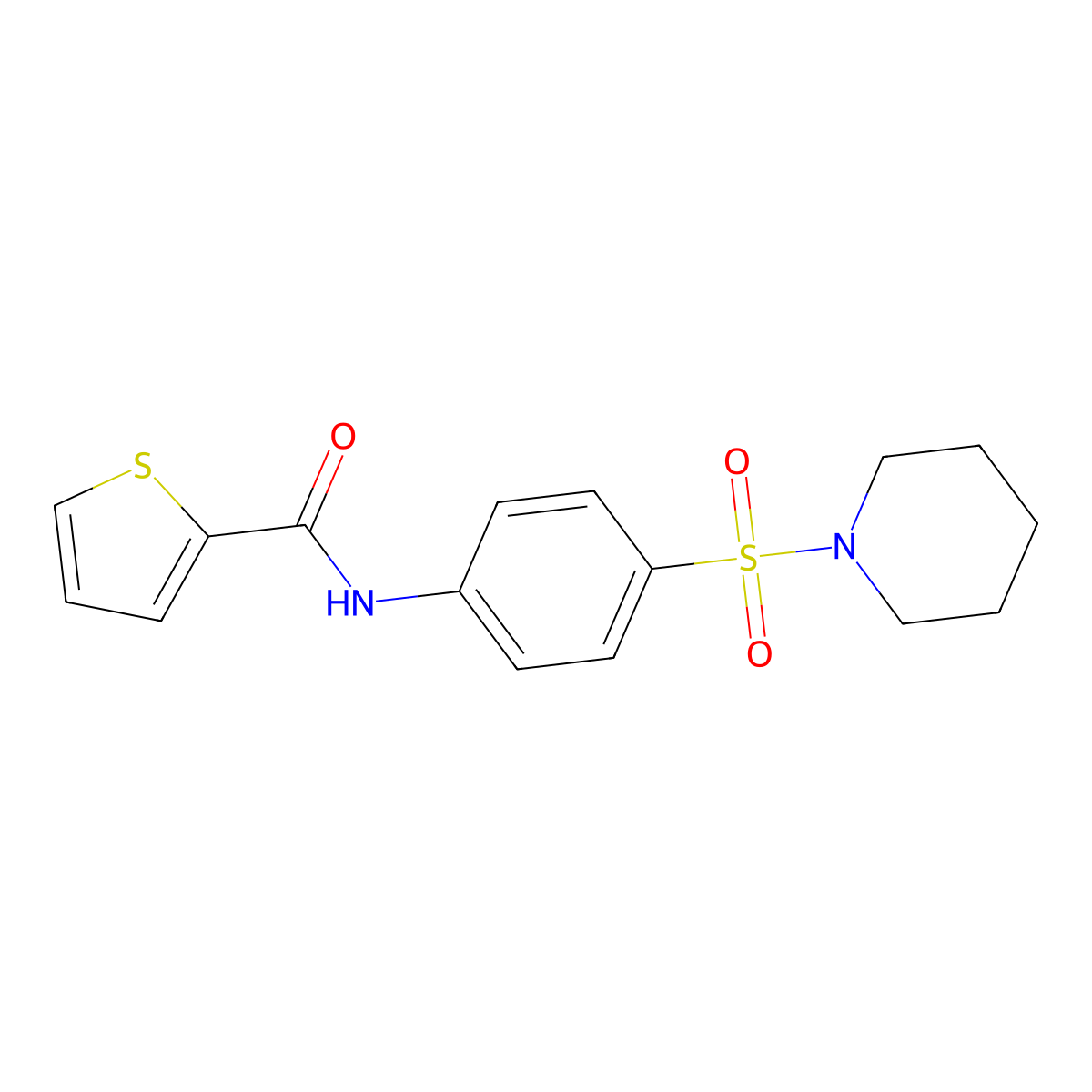 N-(4-piperidin-1-ylsulfonylphenyl)thiophene-2-carboxamide molecular structure, CAS 315671-61-5