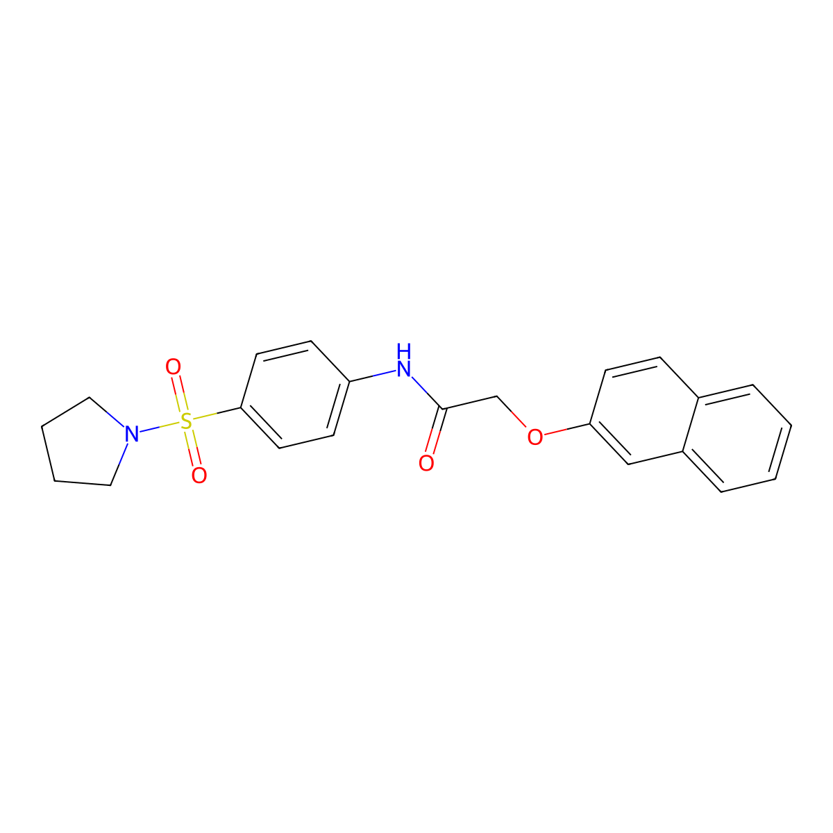 2-(2-naphthyloxy)-N-[4-(1-pyrrolidinylsulfonyl)phenyl]acetamide molecular structure, CAS 315671-64-8