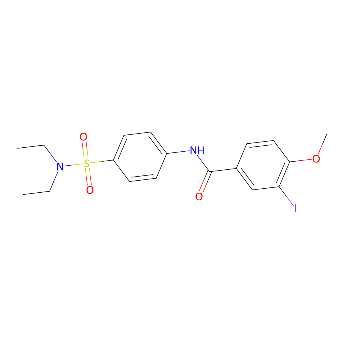N-[4-(diethylsulfamoyl)phenyl]-3-iodo-4-methoxybenzamide molecular structure, CAS 315671-92-2