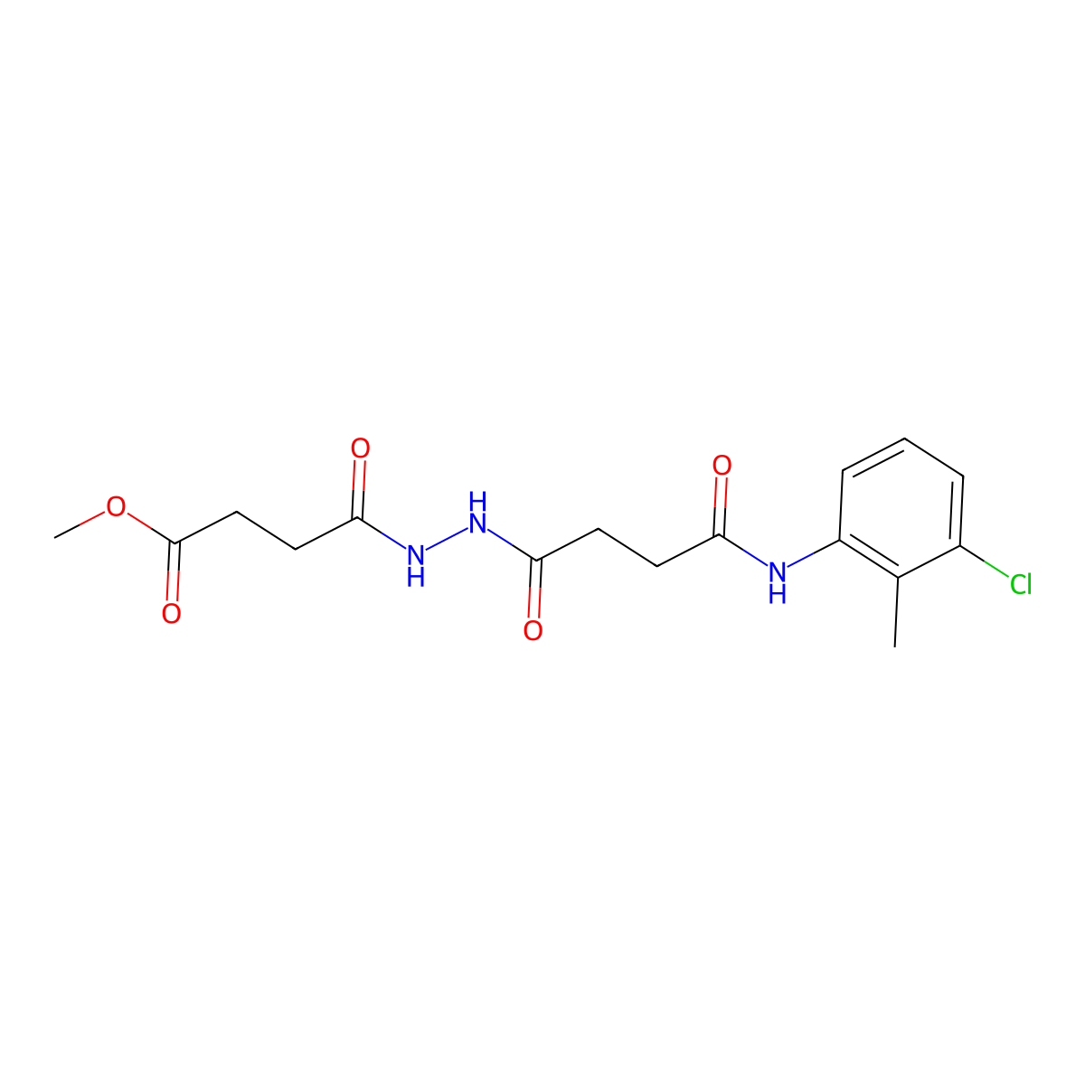 Methyl 4-(2-{4-[(3-chloro-2-methylphenyl)amino]-4-oxobutanoyl}hydrazino)-4-oxobutanoate molecular structure, CAS 315671-96-6