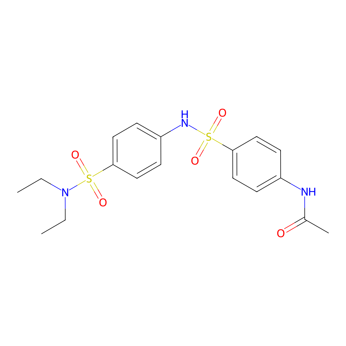 N-{4-[({4-[(diethylamino)sulfonyl]phenyl}amino)sulfonyl]phenyl}acetamide molecular structure, CAS 315672-03-8