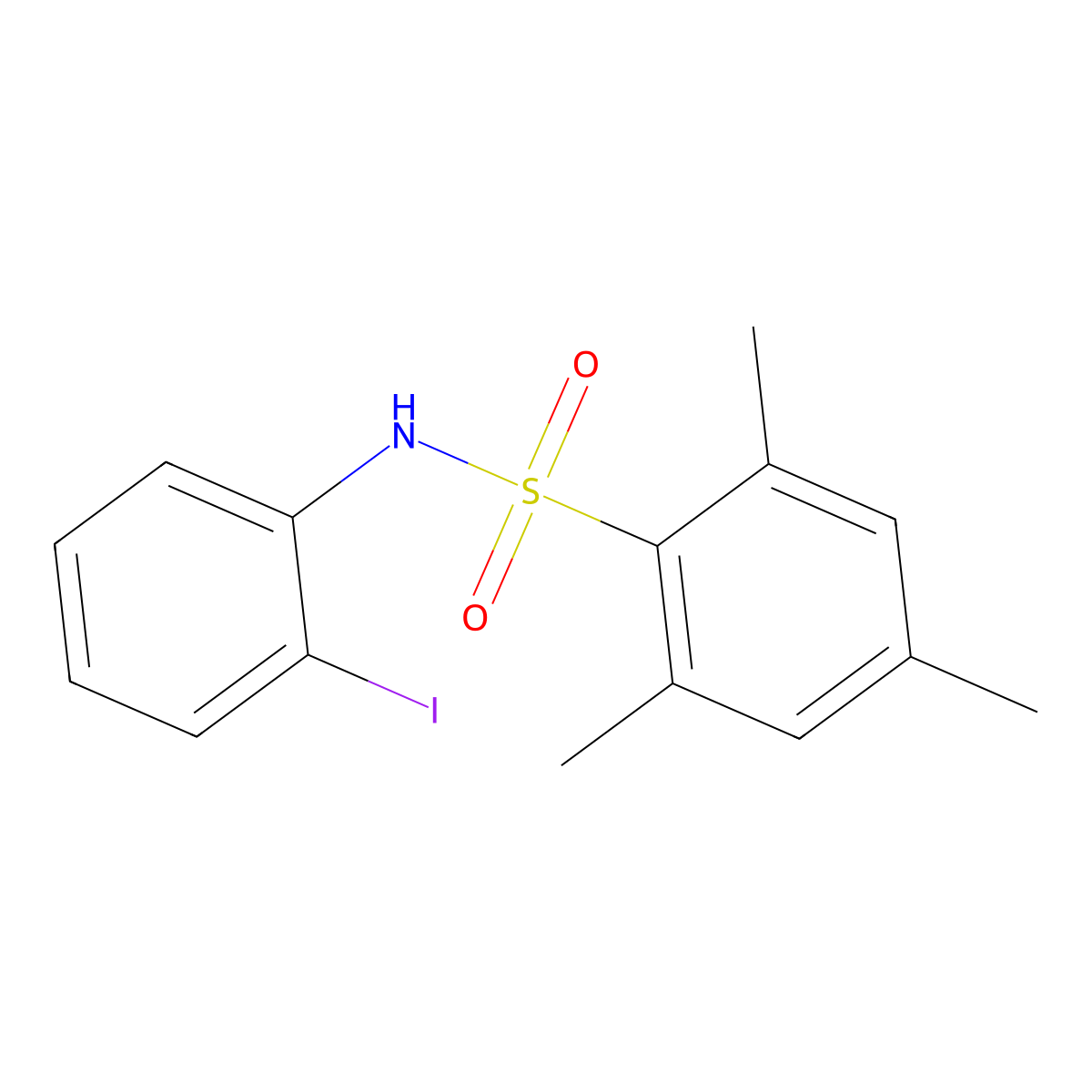 N-(2-iodophenyl)-2,4,6-trimethylbenzenesulfonamide molecular structure, CAS 315672-18-5
