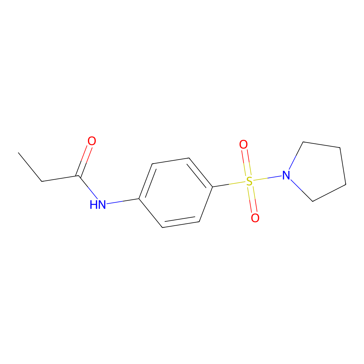N-(4-pyrrolidin-1-ylsulfonylphenyl)propanamide molecular structure, CAS 315672-44-7