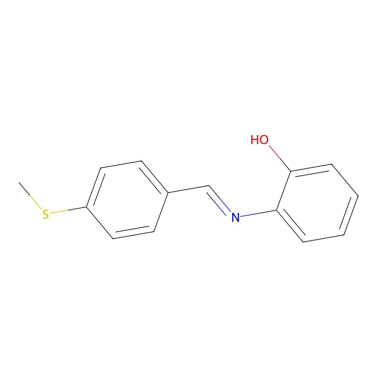 2-{[4-(Methylsulfanyl)benzylidene]amino}phenol molecular structure, CAS 315672-52-7