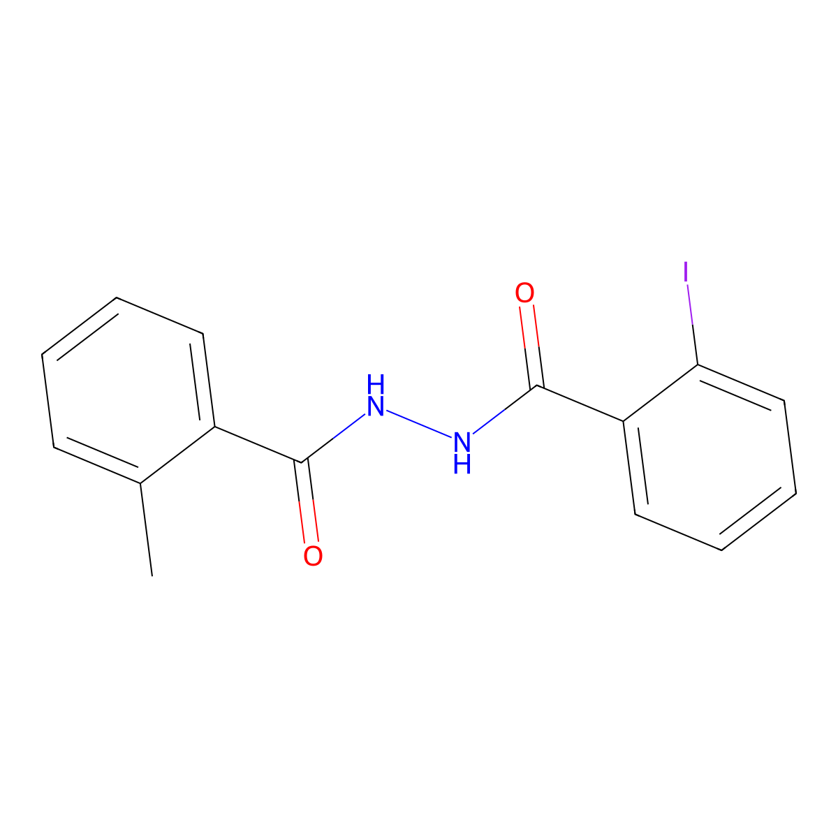2-iodo-N'-(2-methylbenzoyl)benzohydrazide molecular structure, CAS 315672-56-1