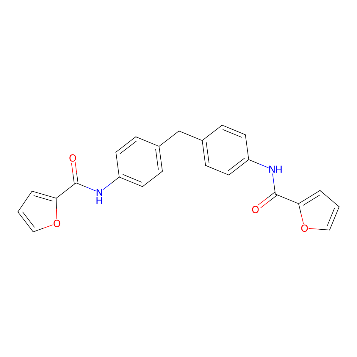 N-[4-[[4-(furan-2-carbonylamino)phenyl]methyl]phenyl]furan-2-carboxamide molecular structure, CAS 315672-59-4