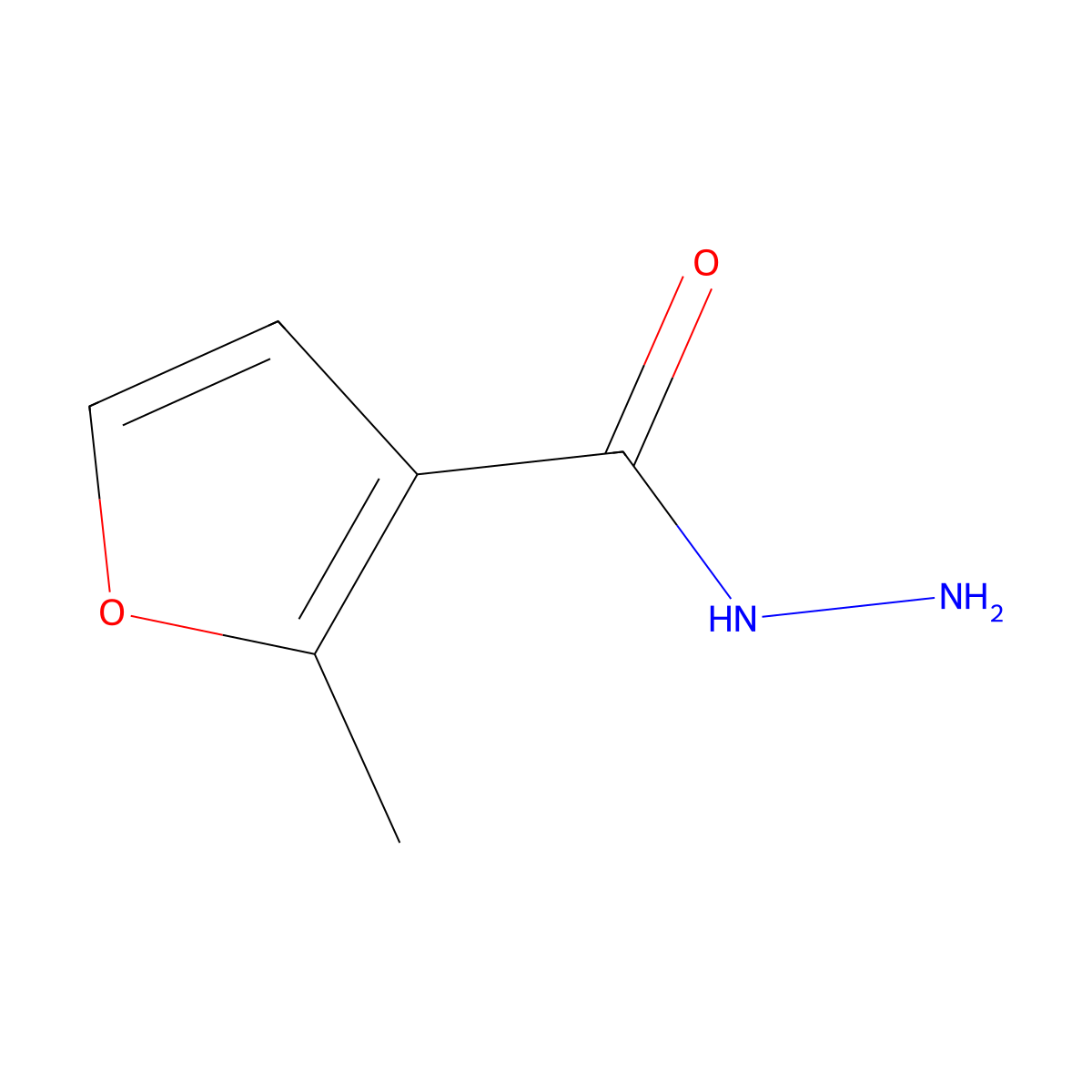 2-Methylfuran-3-carbohydrazide molecular structure, CAS 315672-60-7