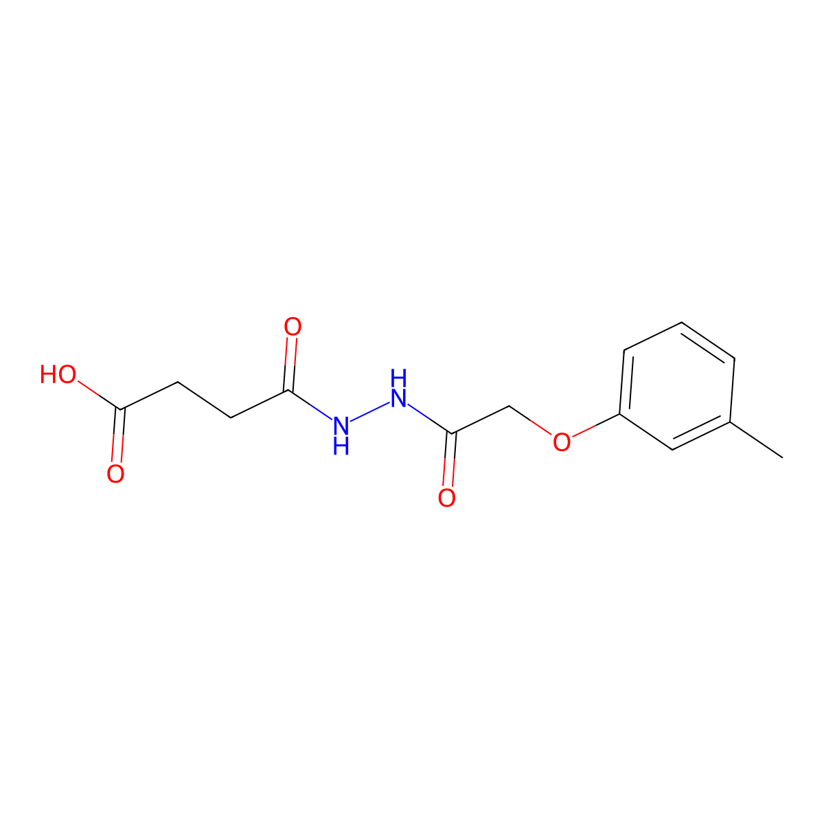 4-{2-[(3-Methylphenoxy)acetyl]hydrazino}-4-oxobutanoic acid molecular structure, CAS 315672-75-4