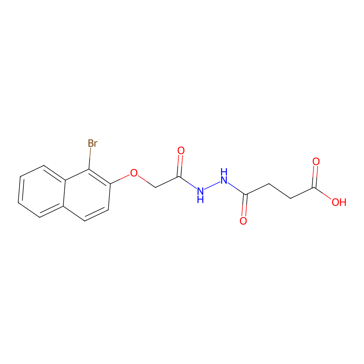4-(2-{[(1-Bromo-2-naphthyl)oxy]acetyl}hydrazino)-4-oxobutanoic acid molecular structure, CAS 315672-81-2