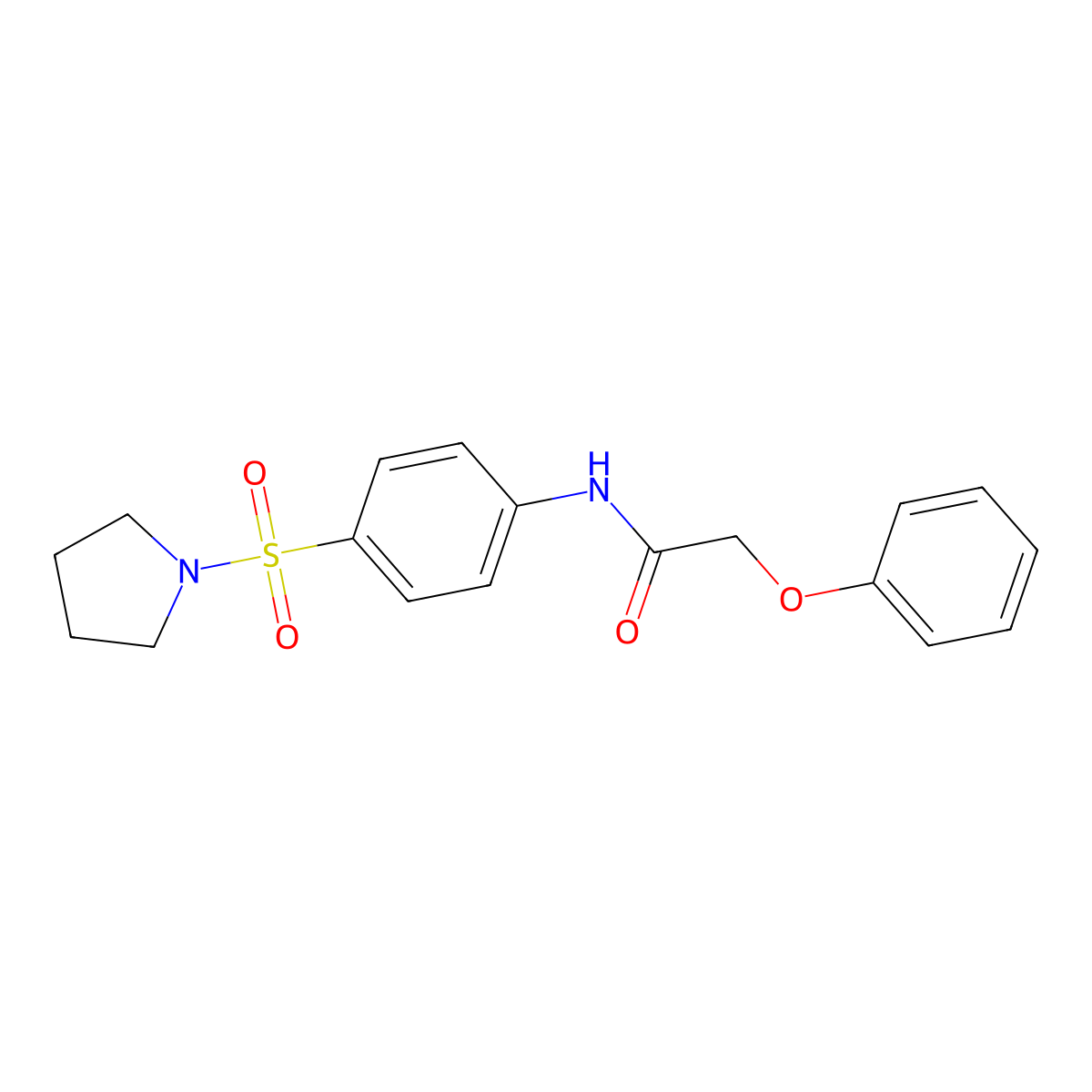 2-phenoxy-N-[4-(pyrrolidin-1-ylsulfonyl)phenyl]acetamide molecular structure, CAS 315673-10-0
