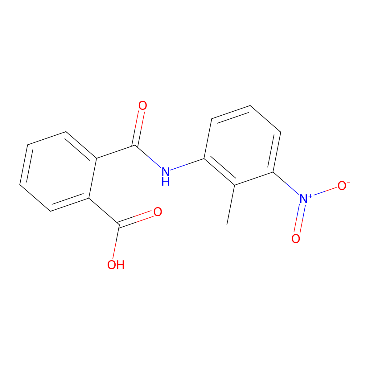 2-[(2-Methyl-3-nitrophenyl)carbamoyl]benzoic acid molecular structure, CAS 315673-29-1