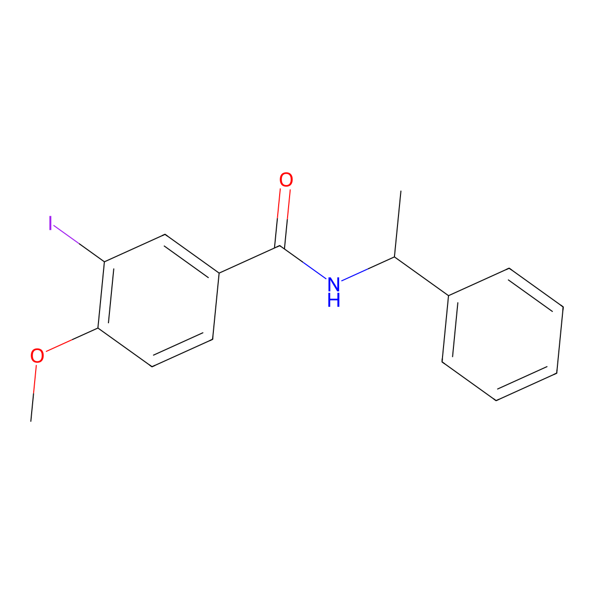 3-iodo-4-methoxy-N-(1-phenylethyl)benzamide molecular structure, CAS 315673-56-4