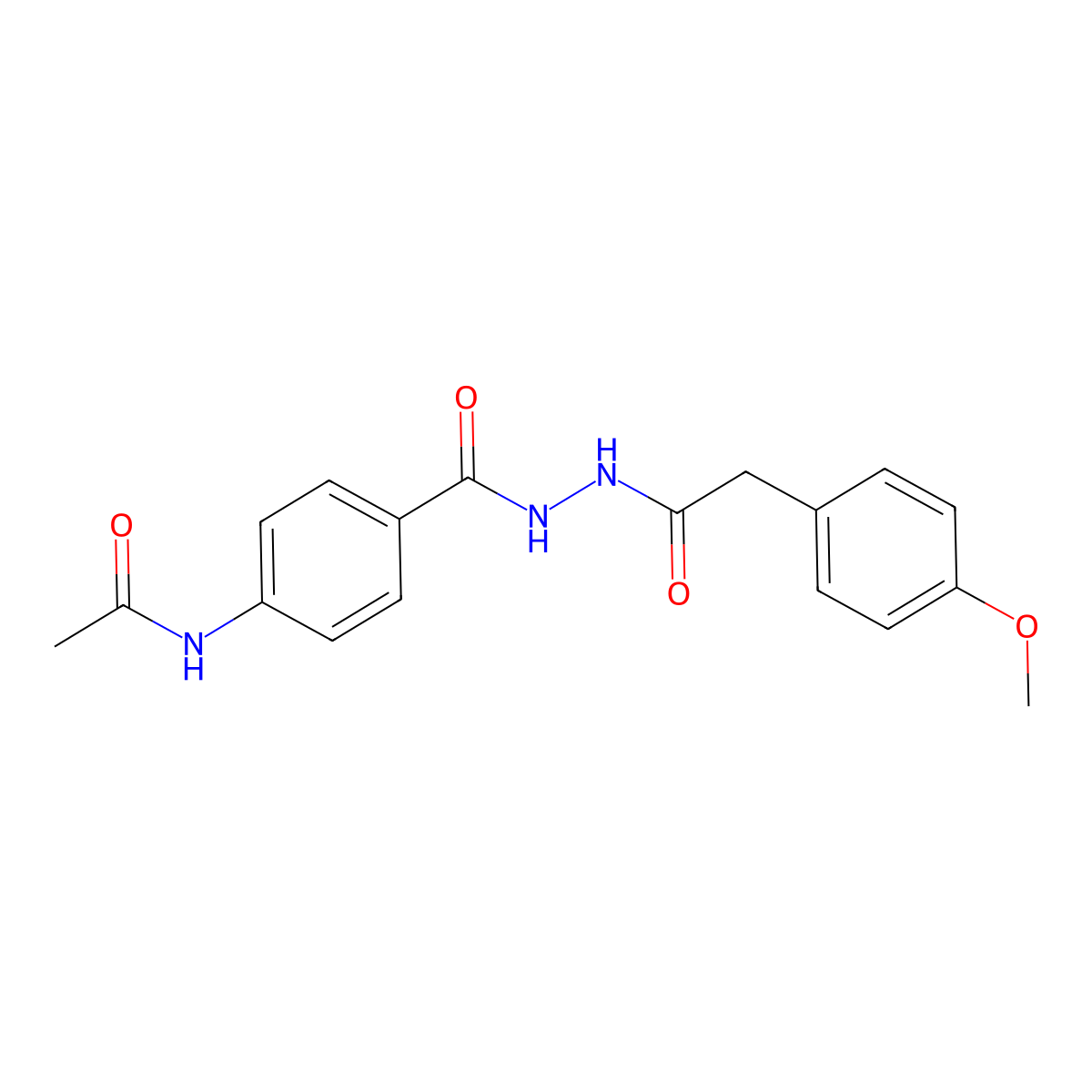 N-[4-({2-[(4-methoxyphenyl)acetyl]hydrazino}carbonyl)phenyl]acetamide molecular structure, CAS 315673-62-2