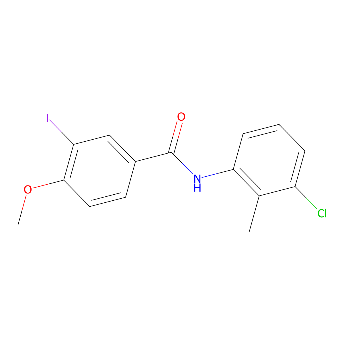 N-(3-chloro-2-methylphenyl)-3-iodo-4-methoxybenzamide molecular structure, CAS 315675-24-2