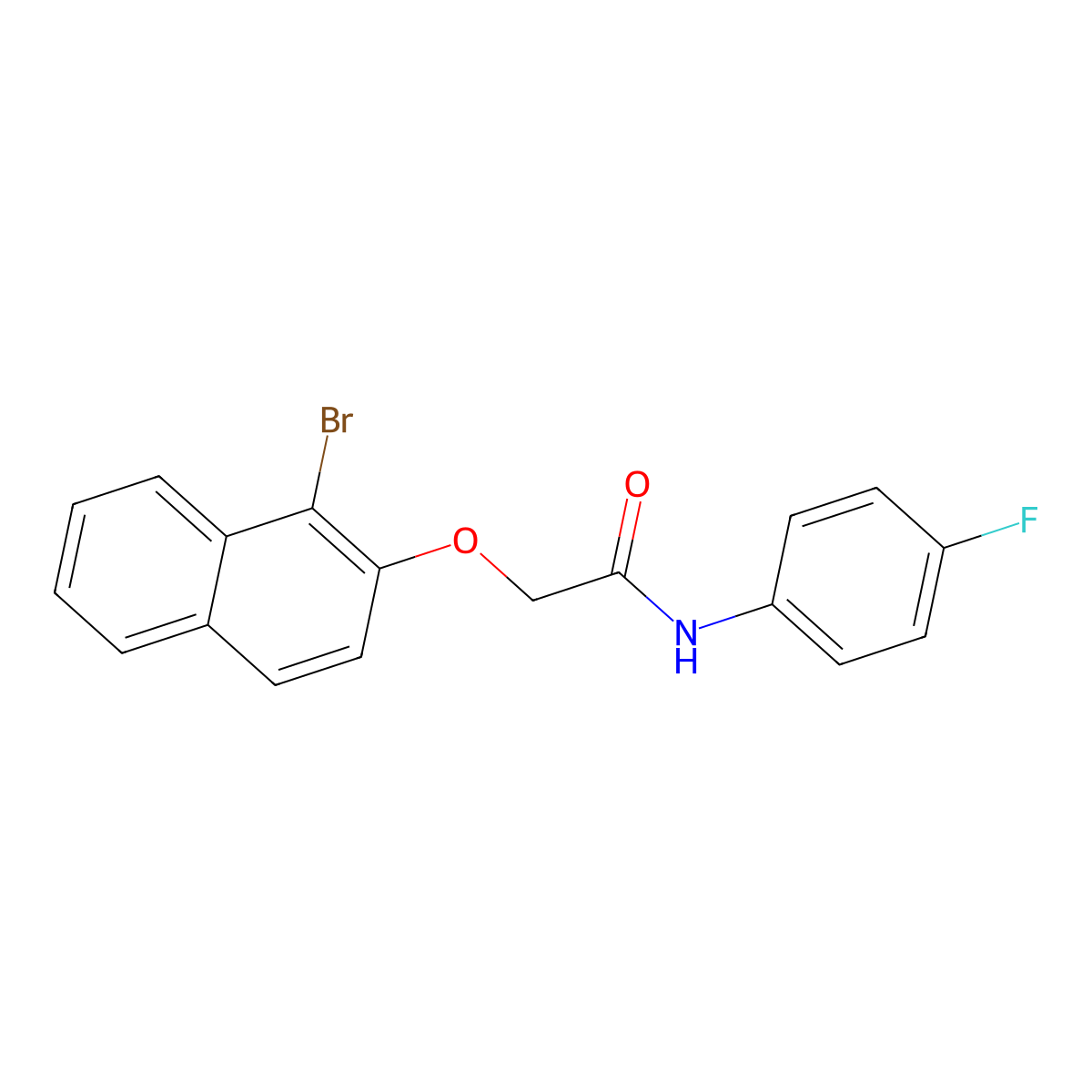 2-[(1-bromo-2-naphthyl)oxy]-N-(4-fluorophenyl)acetamide molecular structure, CAS 315675-43-5