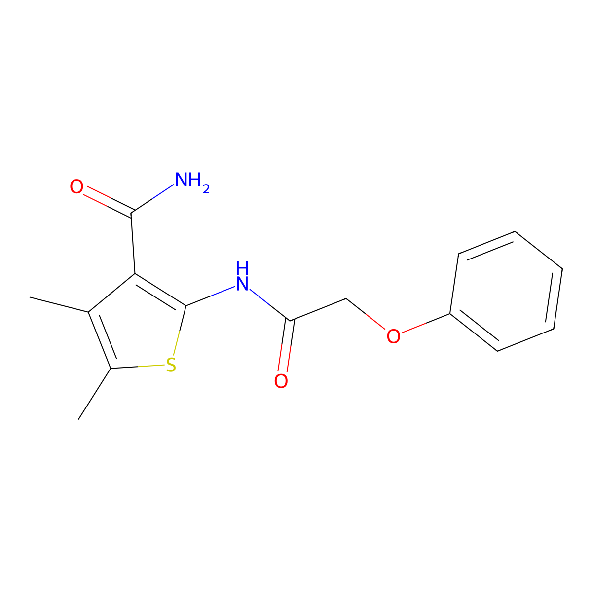 4,5-Dimethyl-2-(2-phenoxyacetamido)thiophene-3-carboxamide molecular structure, CAS 315675-44-6
