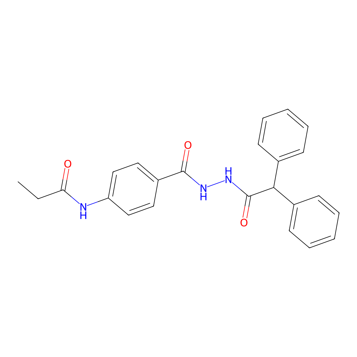 N-(4-{[2-(diphenylacetyl)hydrazino]carbonyl}phenyl)propanamide molecular structure, CAS 315675-45-7