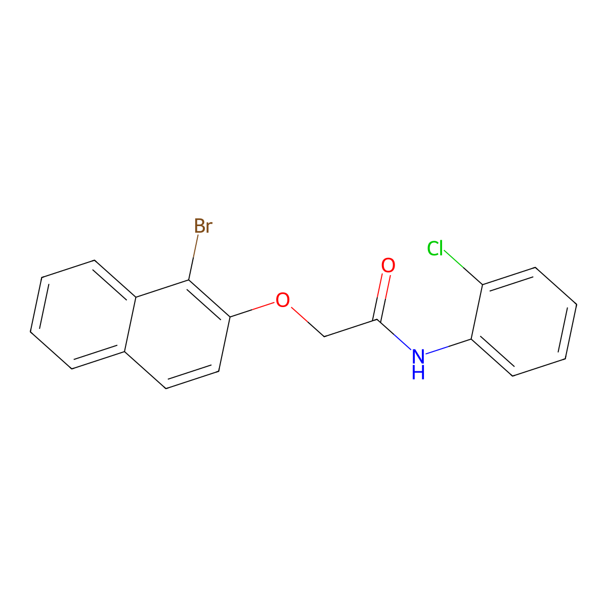 2-[(1-bromo-2-naphthyl)oxy]-N-(2-chlorophenyl)acetamide molecular structure, CAS 315675-51-5