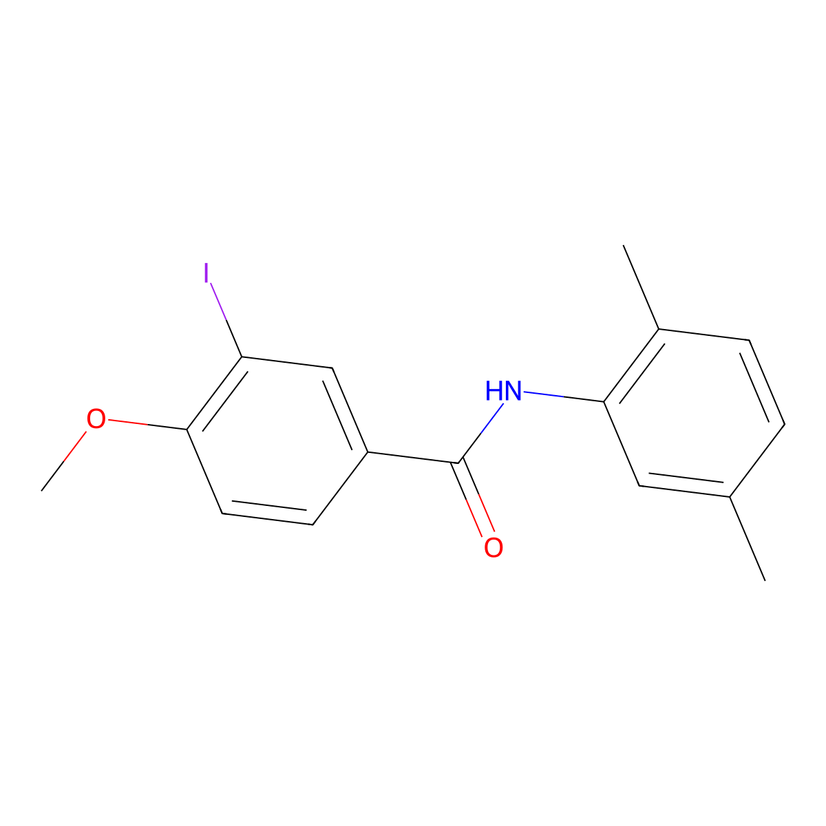 N-(2,5-dimethylphenyl)-3-iodo-4-methoxybenzamide molecular structure, CAS 315675-54-8