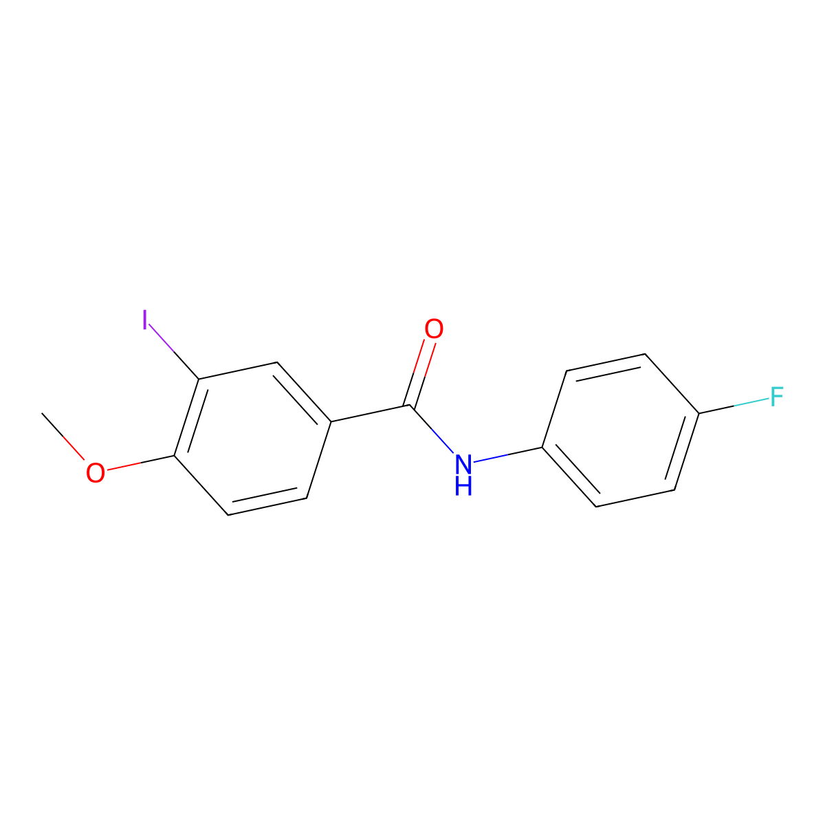 N-(4-fluorophenyl)-3-iodo-4-methoxybenzamide molecular structure, CAS 315675-57-1