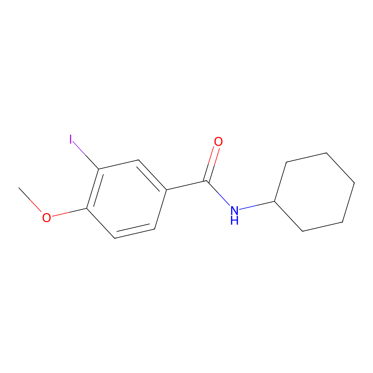 N-cyclohexyl-3-iodo-4-methoxybenzamide molecular structure, CAS 315675-60-6