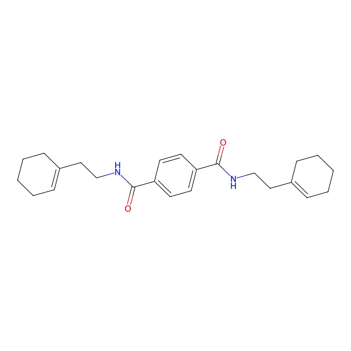 N,N'-bis[2-(1-cyclohexen-1-yl)ethyl]terephthalamide molecular structure, CAS 315675-65-1