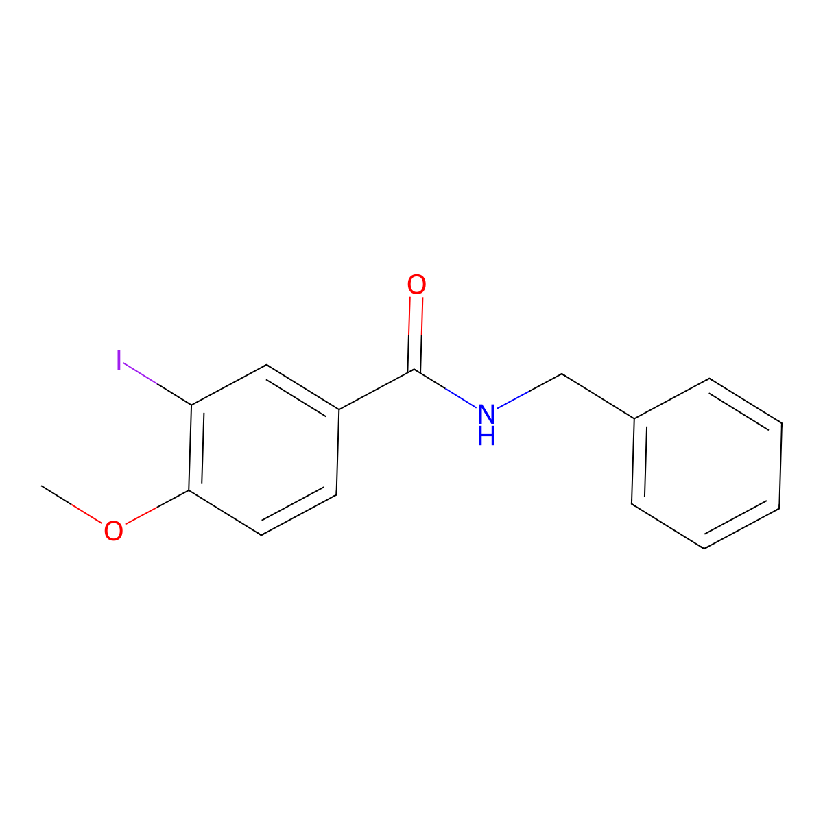 N-benzyl-3-iodo-4-methoxybenzamide molecular structure, CAS 315675-69-5