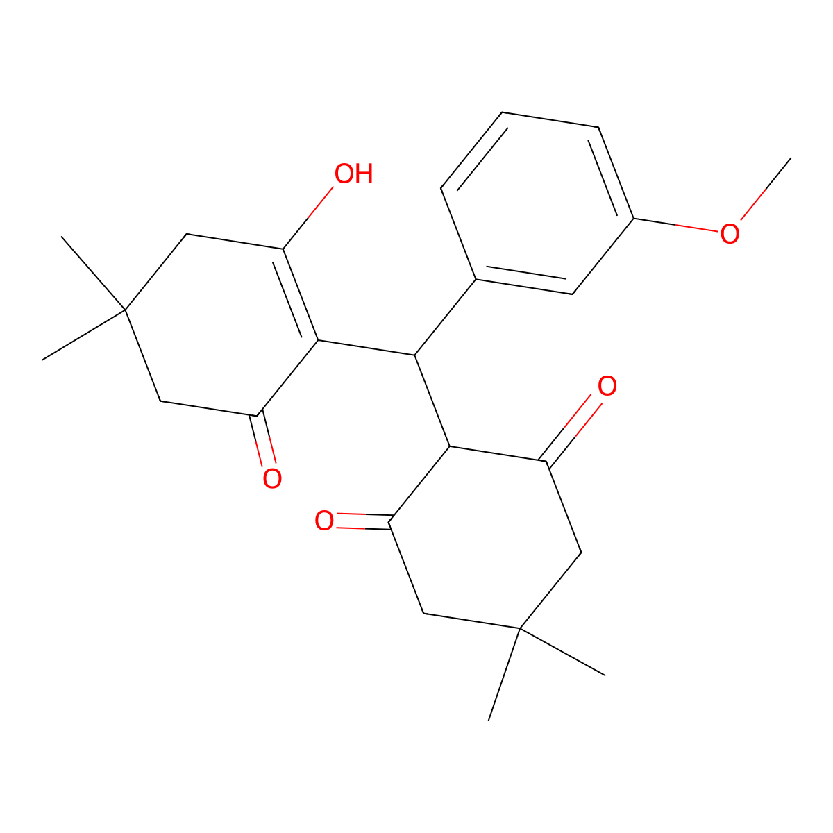 2-[(2-Hydroxy-4,4-dimethyl-6-oxo-1-cyclohexen-1-yl)(3-methoxyphenyl)methyl]-5,5-dimethyl-1,3-cyclohexanedione molecular structure, CAS 315675-72-0