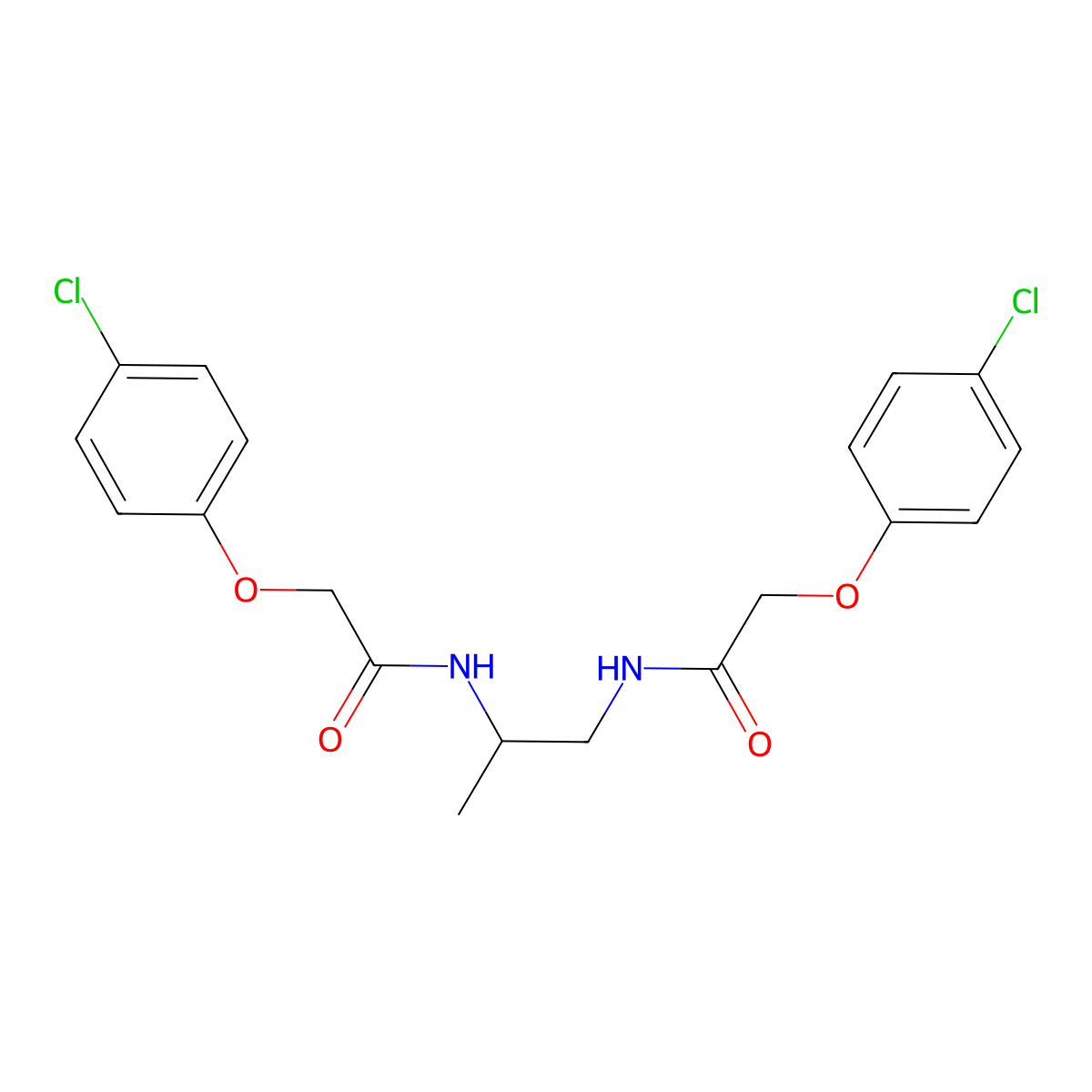 2-(4-chlorophenoxy)-N-[2-[[2-(4-chlorophenoxy)acetyl]amino]propyl]acetamide molecular structure, CAS 315675-75-3