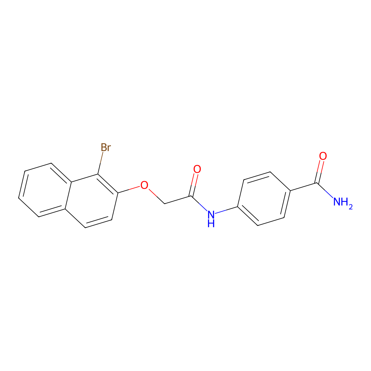 4-({[(1-Bromo-2-naphthyl)oxy]acetyl}amino)benzamide molecular structure, CAS 315675-84-4