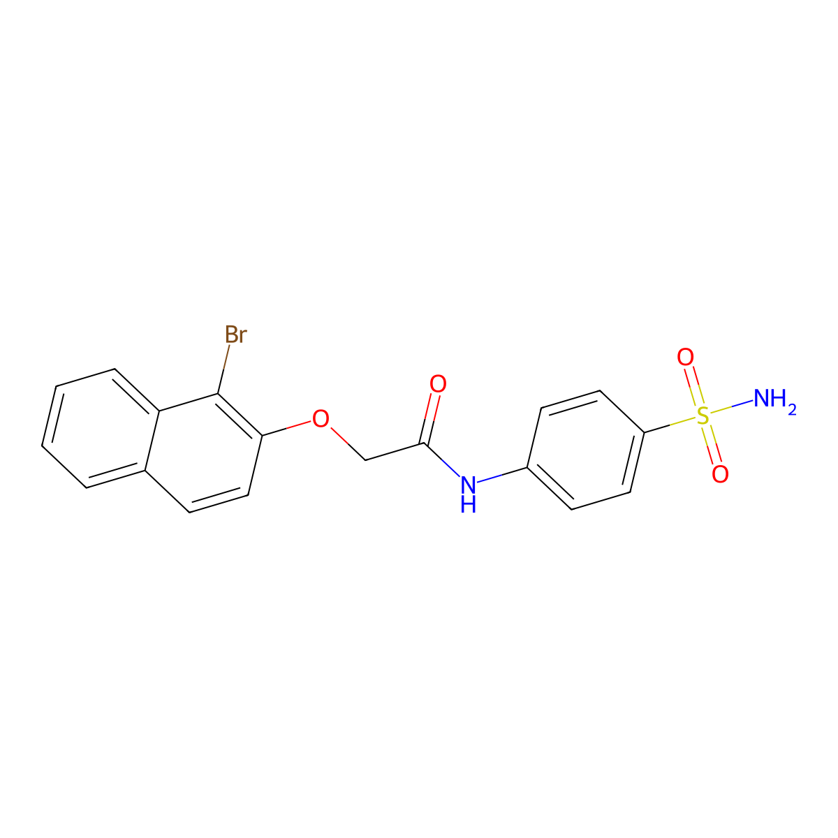 2-(1-bromo(2-naphthyloxy))-N-(4-sulfamoylphenyl)acetamide molecular structure, CAS 315675-85-5