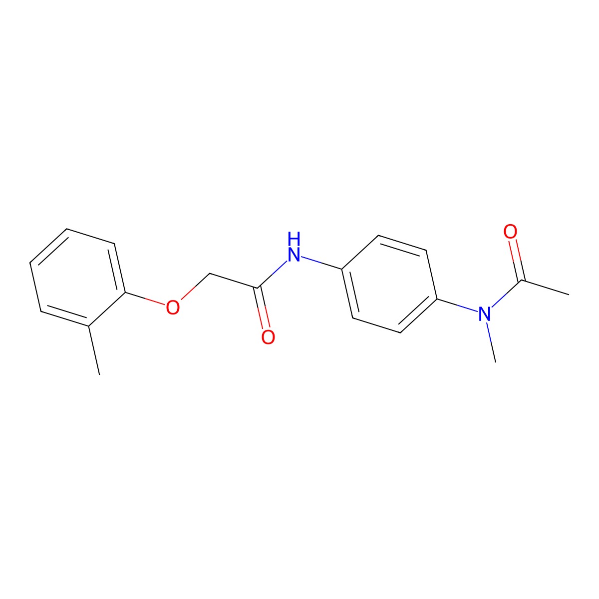 N-{4-[acetyl(methyl)amino]phenyl}-2-(2-methylphenoxy)acetamide molecular structure, CAS 315676-07-4