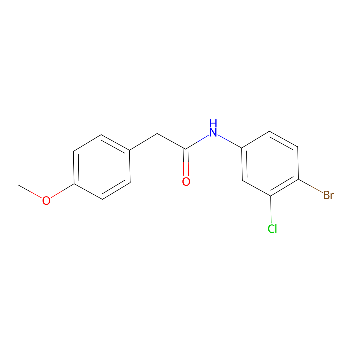 N-(4-bromo-3-chlorophenyl)-2-(4-methoxyphenyl)acetamide molecular structure, CAS 315676-19-8