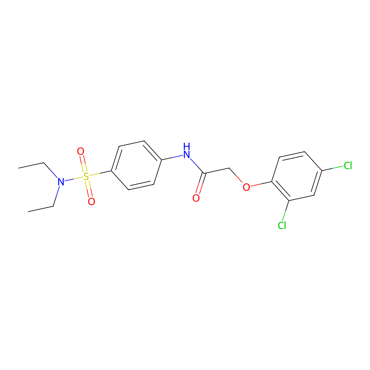 2-(2,4-dichlorophenoxy)-N-{4-[(diethylamino)sulfonyl]phenyl}acetamide molecular structure, CAS 315676-20-1