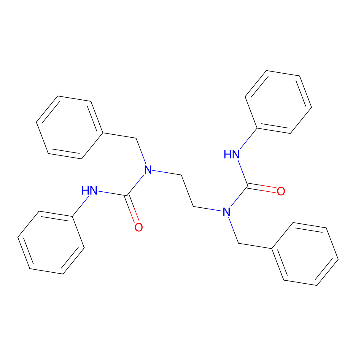 1-Benzyl-1-[2-[benzyl(phenylcarbamoyl)amino]ethyl]-3-phenylurea molecular structure, CAS 315676-29-0