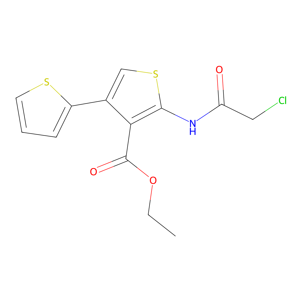 Ethyl 5'-(2-chloroacetamido)-[2,3'-bithiophene]-4'-carboxylate molecular structure, CAS 315676-33-6