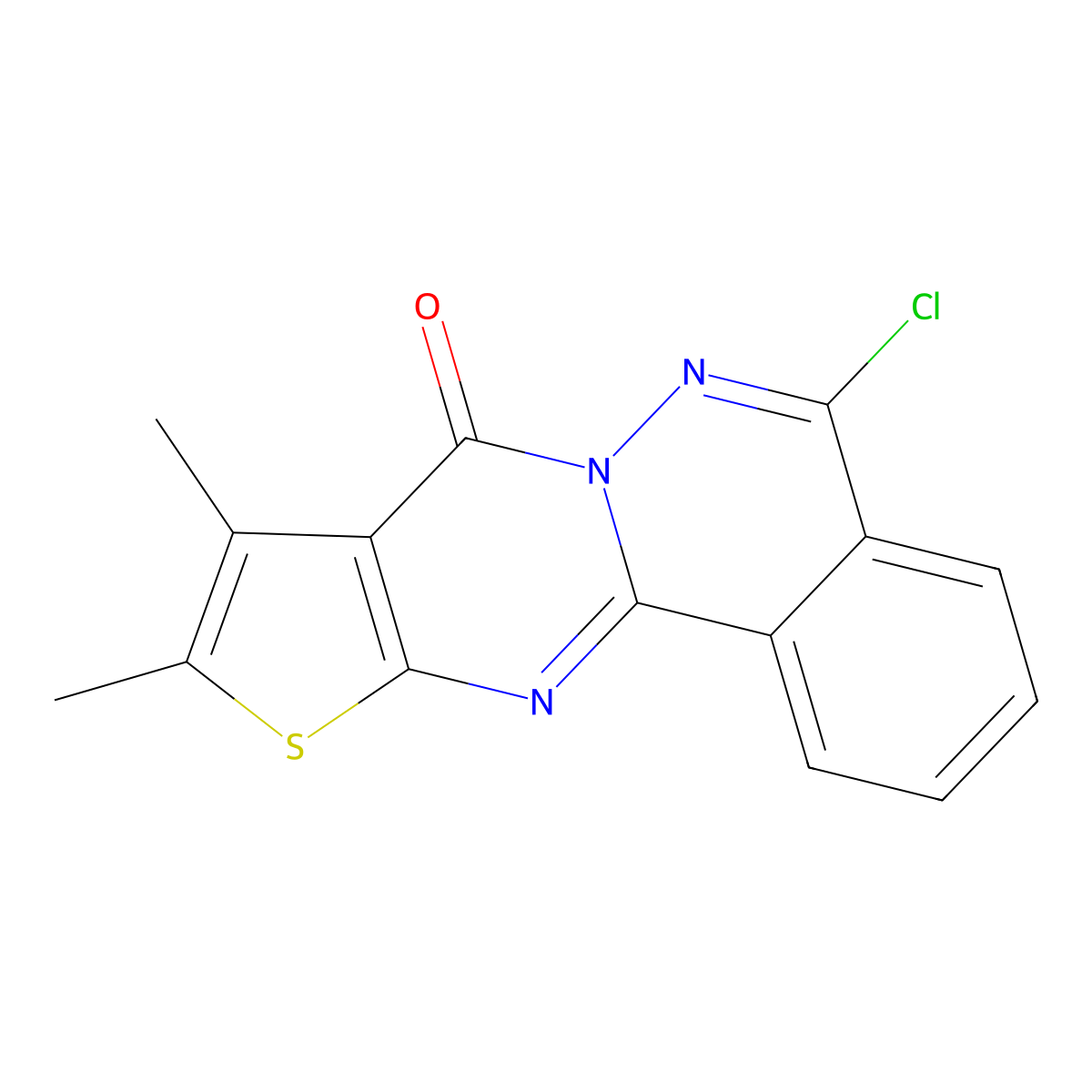 8-Chloro-13,14-dimethyl-15-thia-9,10,17-triazatetracyclo(8.7.0.0^(2,7).0^(12,16))heptadeca-1(17),2(7),3,5,8,12(16),13-heptaen-11-one molecular structure, CAS 315676-39-2