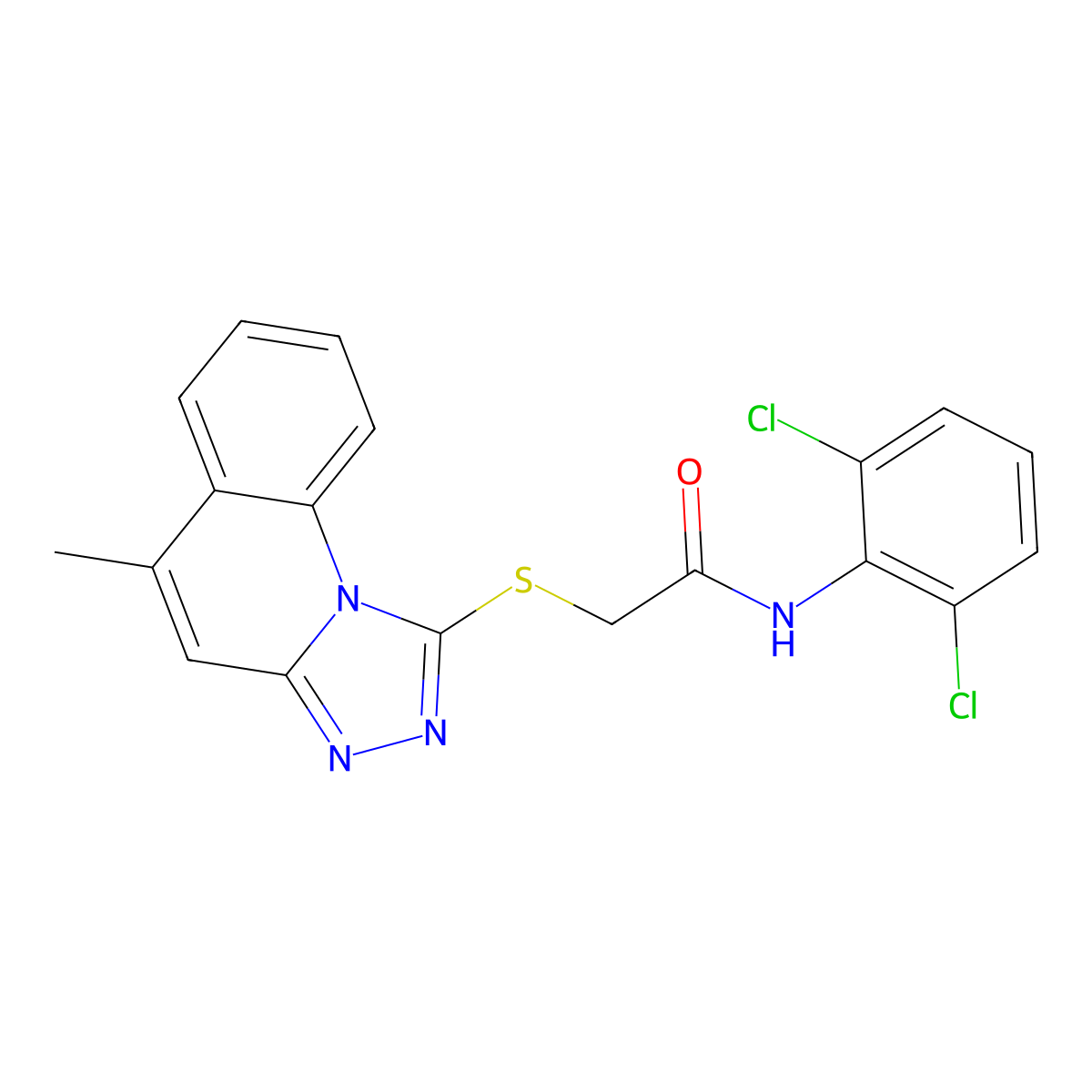 N-(2,6-dichlorophenyl)-2-[(5-methyl-[1,2,4]triazolo[4,3-a]quinolin-1-yl)sulfanyl]acetamide molecular structure, CAS 315676-51-8