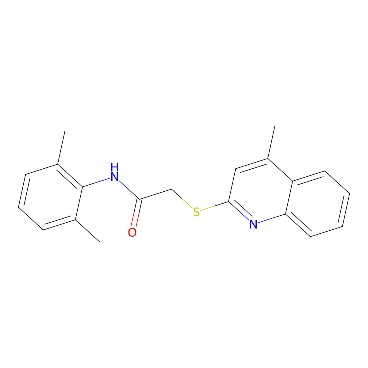 N-(2,6-dimethylphenyl)-2-[(4-methylquinolin-2-yl)sulfanyl]acetamide molecular structure, CAS 315676-64-3