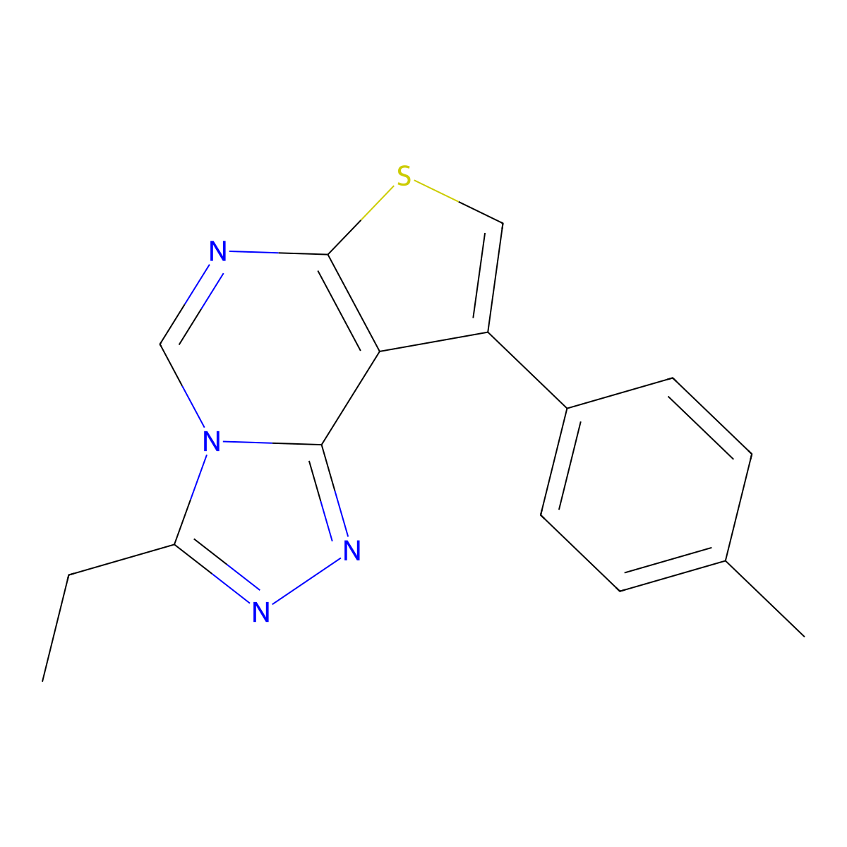 3-Ethyl-9-(p-tolyl)thieno[3,2-e][1,2,4]triazolo[4,3-c]pyrimidine molecular structure, CAS 315677-05-5