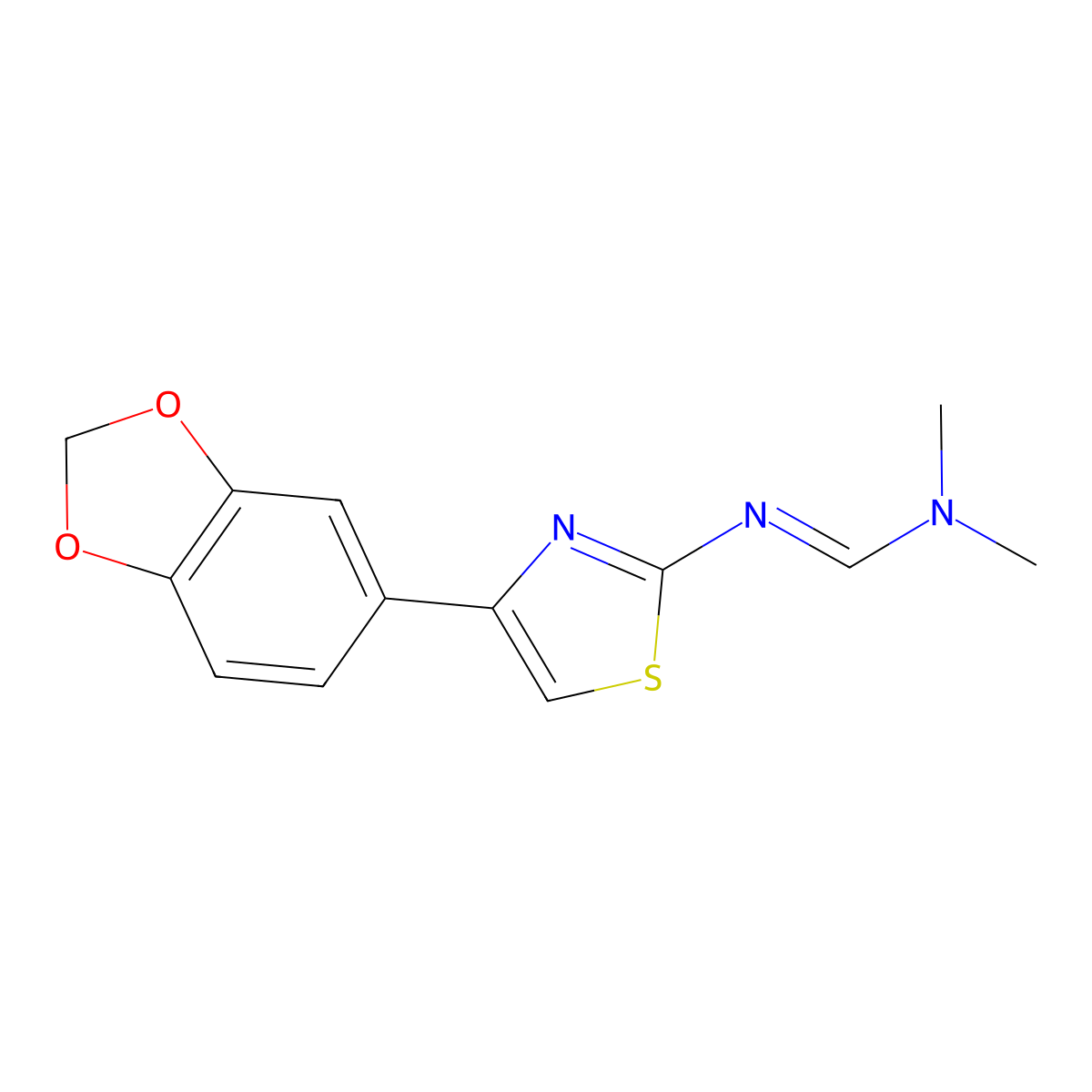 (E)-N'-[4-(2H-1,3-benzodioxol-5-yl)-1,3-thiazol-2-yl]-N,N-dimethylmethanimidamide molecular structure, CAS 315677-11-3