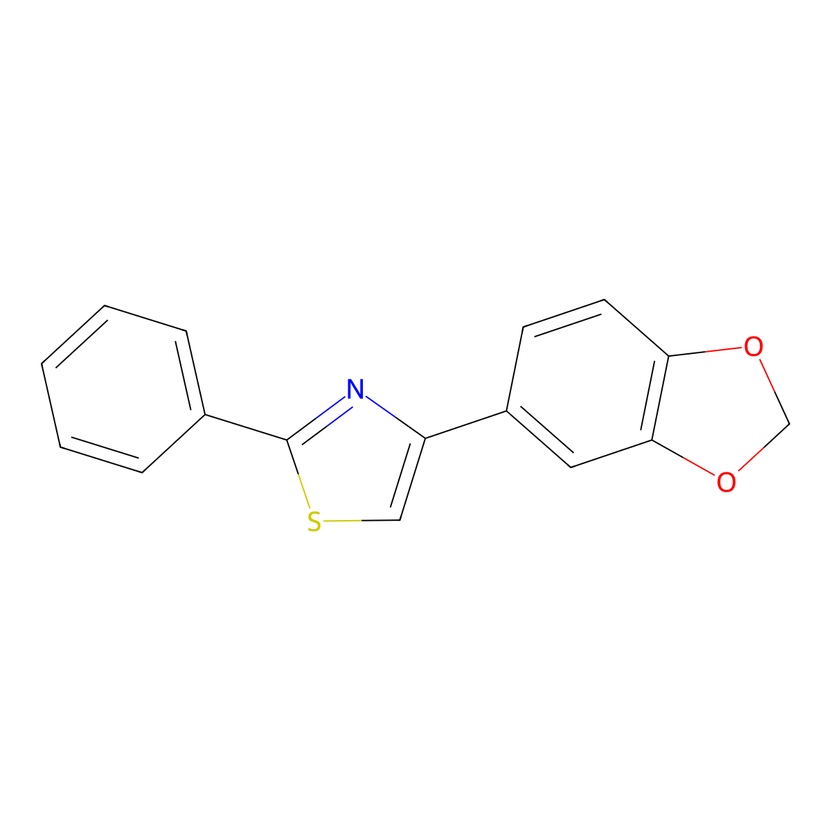 4-(1,3-Benzodioxol-5-yl)-2-phenyl-1,3-thiazole molecular structure, CAS 315677-36-2