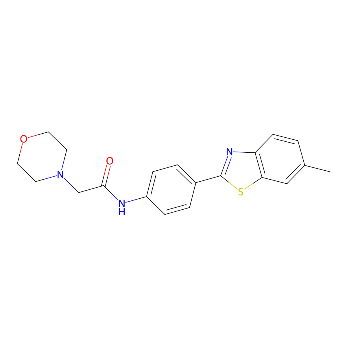 N-[4-(6-methyl-1,3-benzothiazol-2-yl)phenyl]-2-(morpholin-4-yl)acetamide molecular structure, CAS 315677-64-6