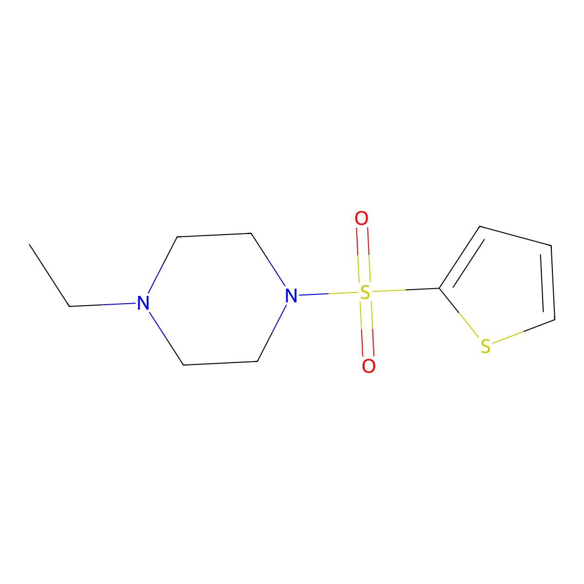 1-Ethyl-4-(2-thienylsulfonyl)piperazine molecular structure, CAS 315677-87-3