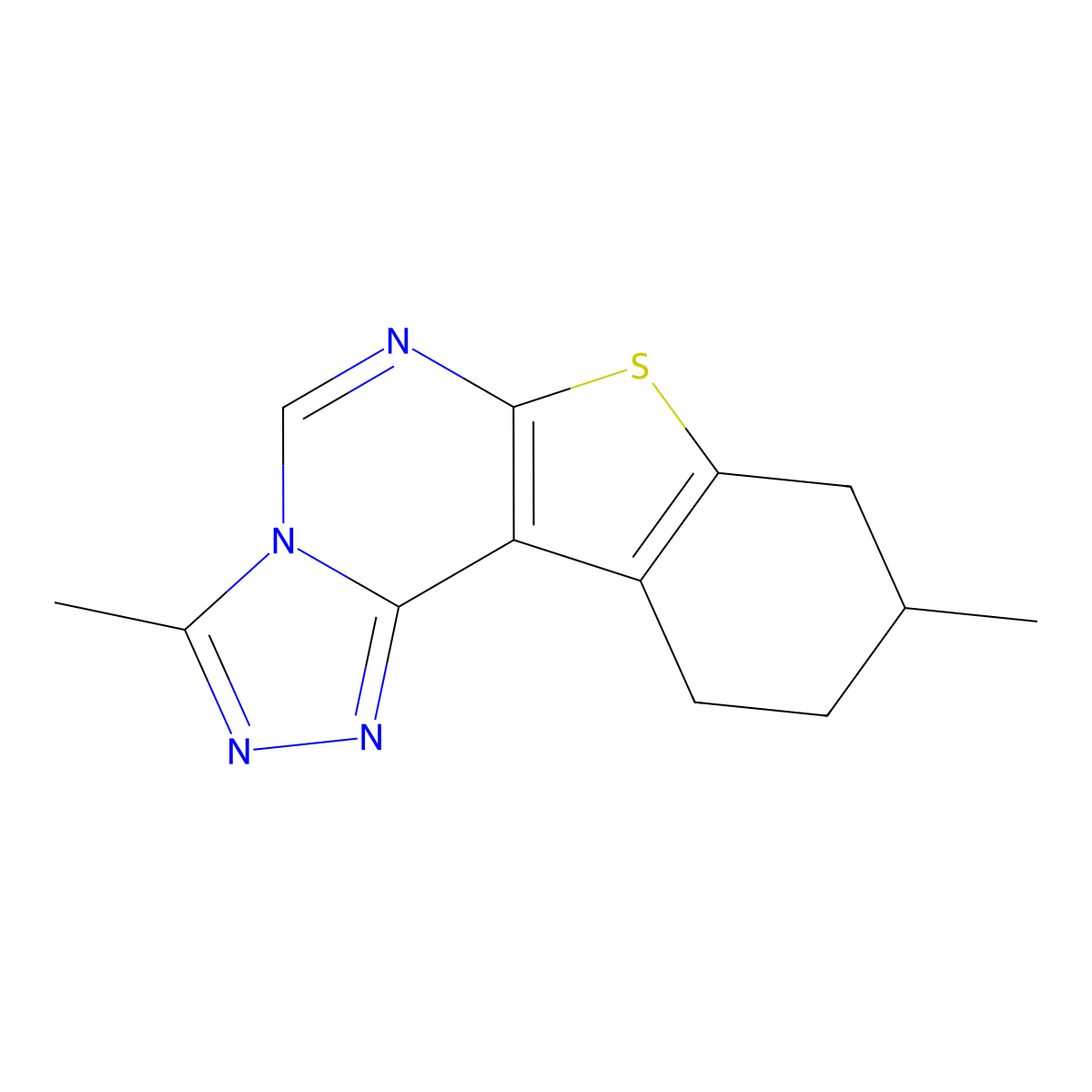 3,9-Dimethyl-8,9,10,11-tetrahydro[1]benzothieno[3,2-e][1,2,4]triazolo[4,3-c]pyrimidine molecular structure, CAS 315677-97-5