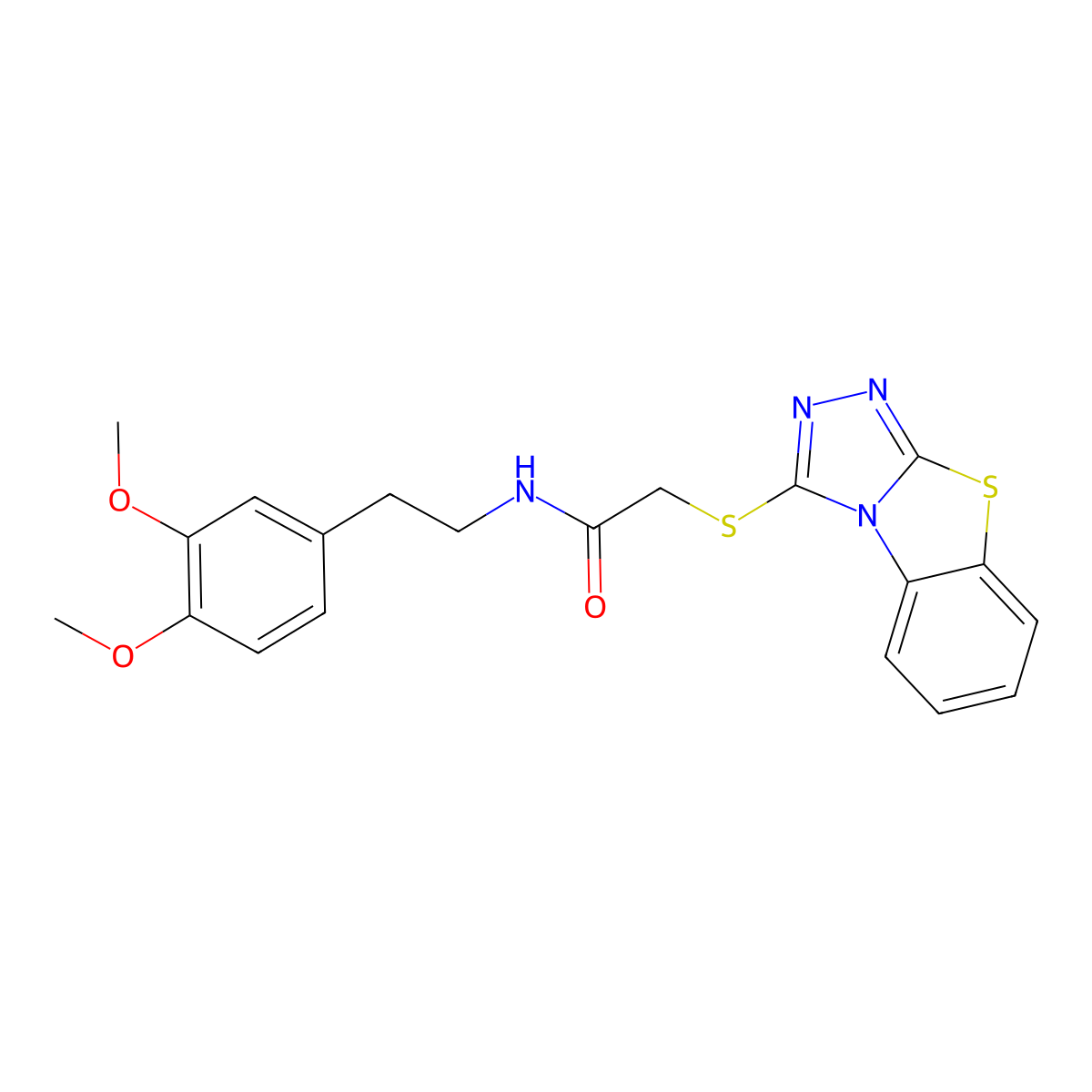 2-(benzo[4,5]thiazolo[2,3-c][1,2,4]triazol-3-ylthio)-N-(3,4-dimethoxyphenethyl)acetamide molecular structure, CAS 315678-90-1