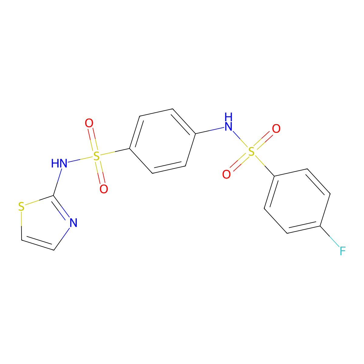 4-[(4-fluorophenyl)sulfonylamino]-N-(1,3-thiazol-2-yl)benzenesulfonamide molecular structure, CAS 315679-03-9