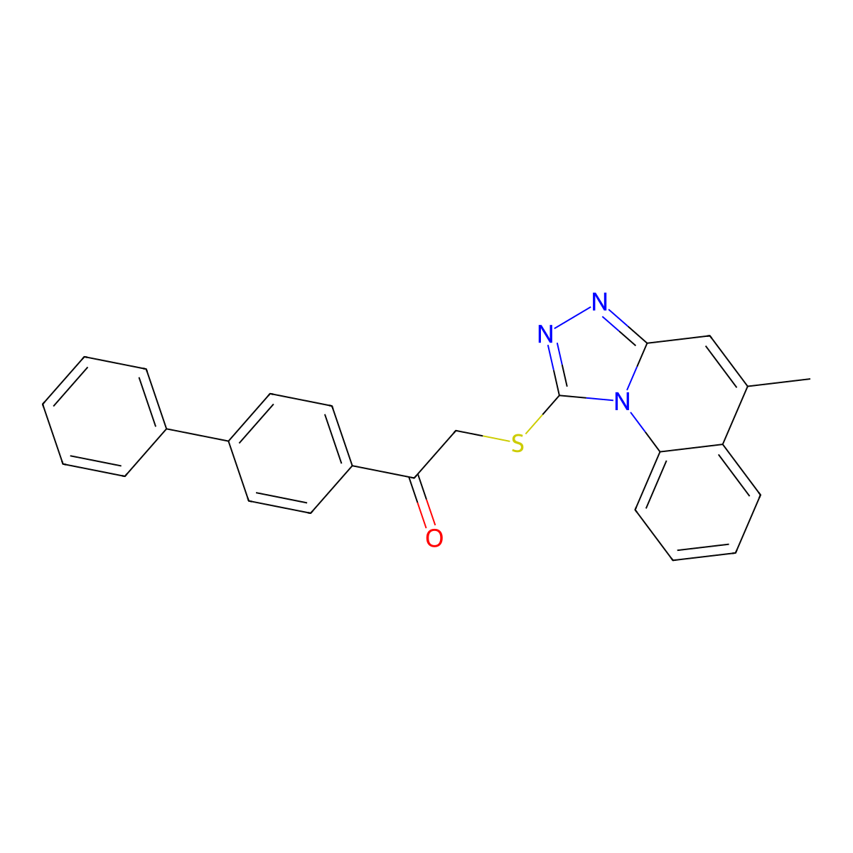 2-[(5-Methyl-[1,2,4]triazolo[4,3-a]quinolin-1-yl)sulfanyl]-1-(4-phenylphenyl)ethanone molecular structure, CAS 315679-04-0